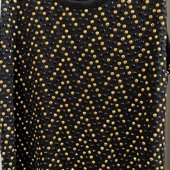 Michael Kors Black Jersey Knit Metallic Studded Sleeveless Midi Dress XS - Picture 6 of 8